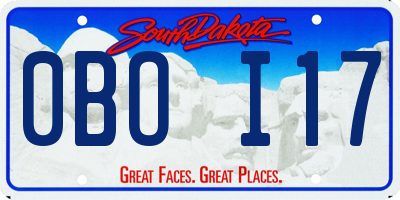 SD license plate 0BOI17