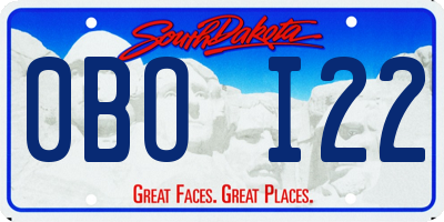 SD license plate 0BOI22