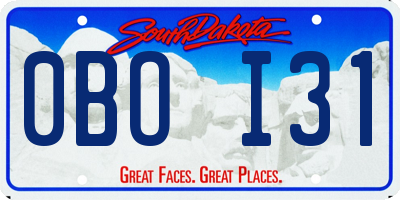 SD license plate 0BOI31