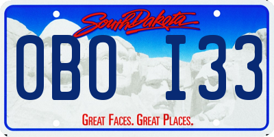 SD license plate 0BOI33