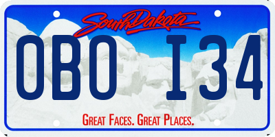 SD license plate 0BOI34