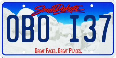 SD license plate 0BOI37