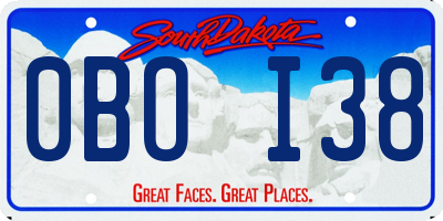 SD license plate 0BOI38