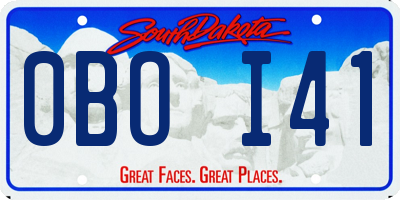 SD license plate 0BOI41