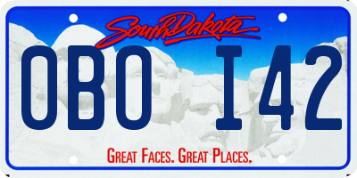 SD license plate 0BOI42