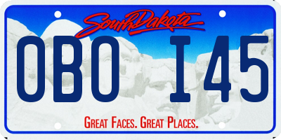 SD license plate 0BOI45