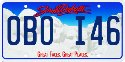 SD license plate 0BOI46