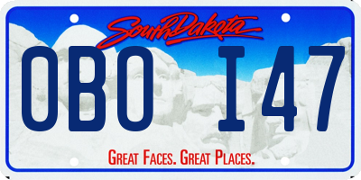 SD license plate 0BOI47