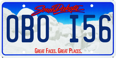 SD license plate 0BOI56