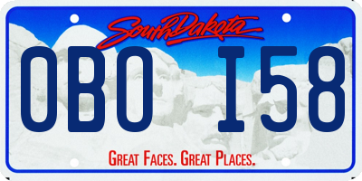 SD license plate 0BOI58