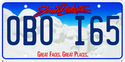 SD license plate 0BOI65