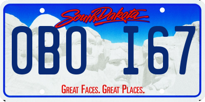 SD license plate 0BOI67