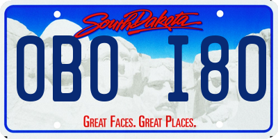 SD license plate 0BOI80