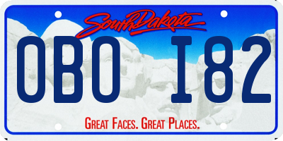 SD license plate 0BOI82