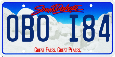 SD license plate 0BOI84