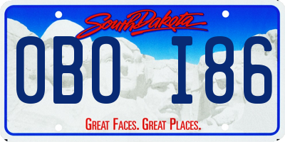 SD license plate 0BOI86