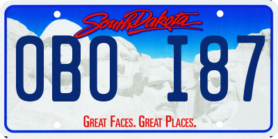 SD license plate 0BOI87