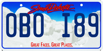SD license plate 0BOI89