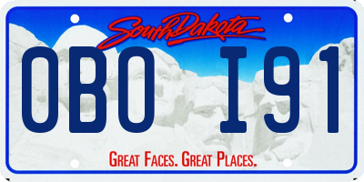 SD license plate 0BOI91