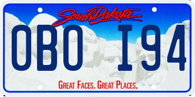 SD license plate 0BOI94