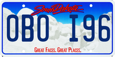 SD license plate 0BOI96