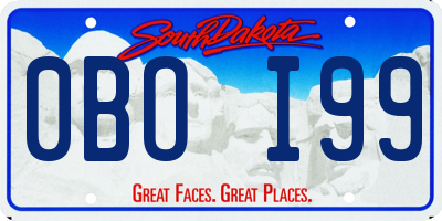 SD license plate 0BOI99
