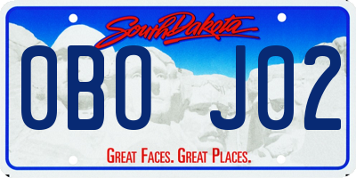 SD license plate 0BOJ02