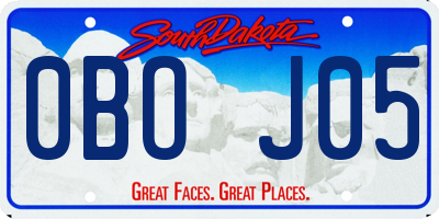 SD license plate 0BOJ05
