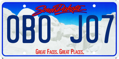 SD license plate 0BOJ07