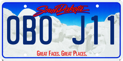 SD license plate 0BOJ11