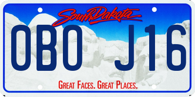 SD license plate 0BOJ16