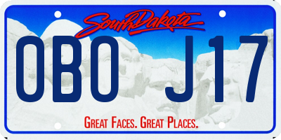 SD license plate 0BOJ17