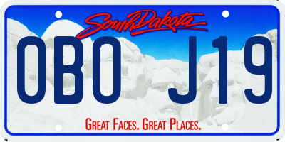 SD license plate 0BOJ19