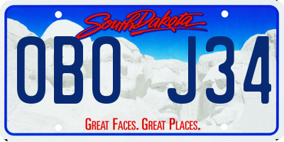 SD license plate 0BOJ34