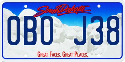 SD license plate 0BOJ38