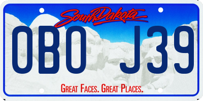 SD license plate 0BOJ39