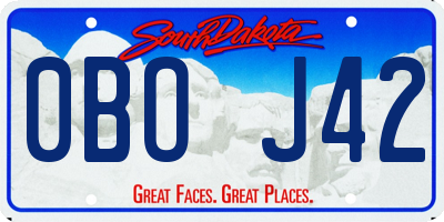 SD license plate 0BOJ42