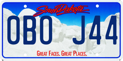 SD license plate 0BOJ44