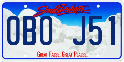SD license plate 0BOJ51