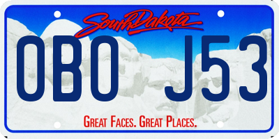 SD license plate 0BOJ53