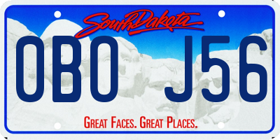 SD license plate 0BOJ56