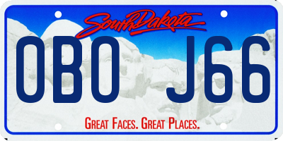 SD license plate 0BOJ66