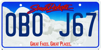 SD license plate 0BOJ67