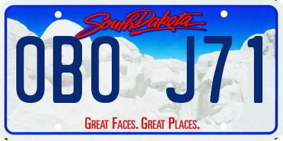 SD license plate 0BOJ71