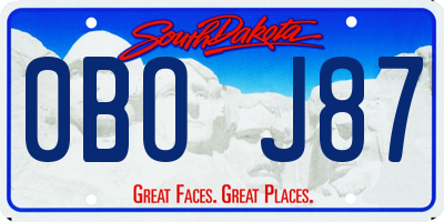 SD license plate 0BOJ87