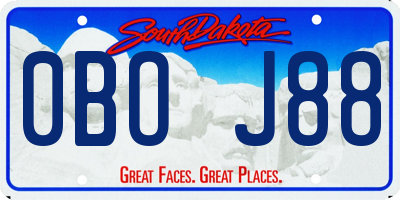 SD license plate 0BOJ88