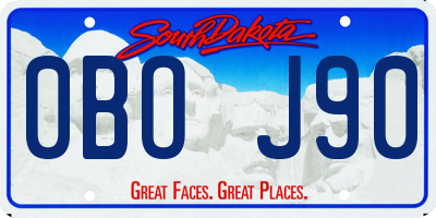 SD license plate 0BOJ90