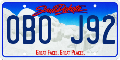 SD license plate 0BOJ92