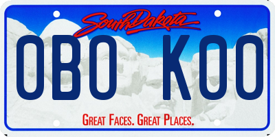 SD license plate 0BOK00