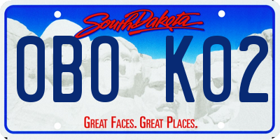SD license plate 0BOK02